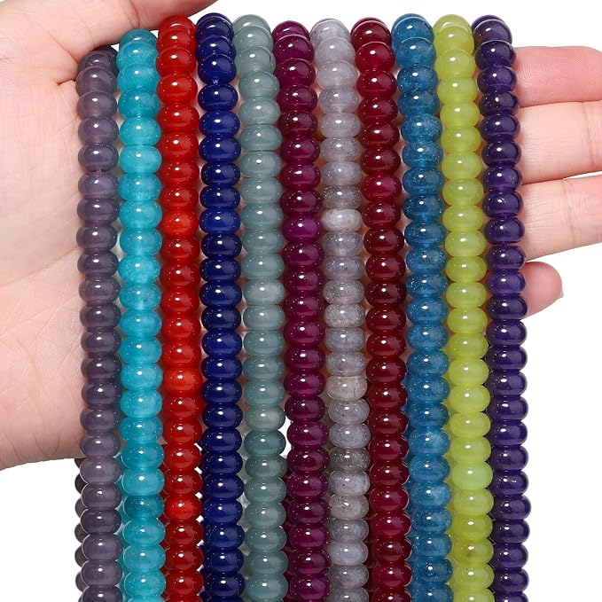 Songxi 5x8mm Natural Grey Sesame Jasper Stone Rondelle Beads, Gemstone - Image 9