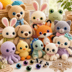 160pcs Large Safety Eyes for Amigurumi Glitter Eye for Stuffed Animals for DIY - Image 5