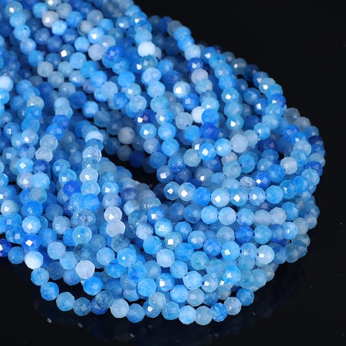 2mm 180pcs Blue Crystal Tiny Gemstone Beads by SongXi