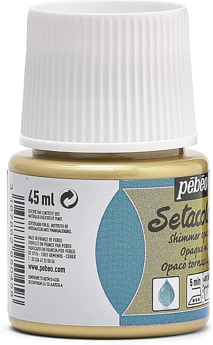 PEBEO Setacolor Opaque Fabric Paint 45-Milliliter Bottle, Shimmer Gold - Image 10
