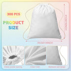 Saintrygo 300 Pcs Tie Dye Drawstring Bags Cotton Sublimation Blank Backpack - Image 2