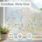 Windimiley Rainbow Window Privacy Film, 3D Stained Glass Christmas Decorative - Image 5