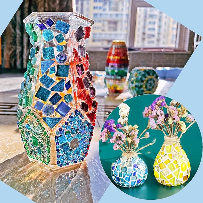 LITMIND Assorted Colors Irregular Crystal Mosaic Tiles, 9oz Value Pack - Image 6