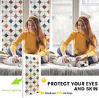 DKTIE Stained Glass Window Film Geometric Patterns, Fine Frosted Window Clings - Image 3