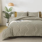 Andency Oatmeal Comforter Set Full Size, Boho Soft Warm Tufted Bedding - Image 6