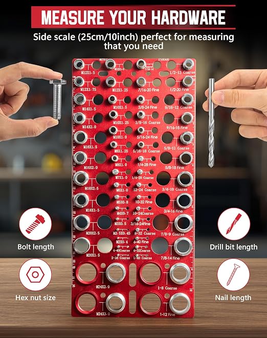 56 Thread Checker, VEXTHYX 30 Standard and 26 Metric nut and Bolt Thread Gauge - Image 5