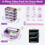 6 Pack Purple Clear Hard Shell Beauty Organizer, 1.2mm Heavy Duty Crush-Proof - Image 4