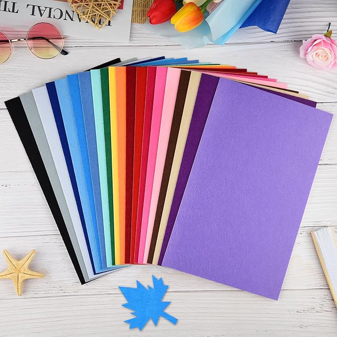 NACHLYNN 20Pcs Self Adhesive Felt Fabric Sheets 7"x11.5" /18x29cm Sticky Back - Image 4