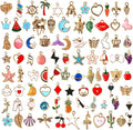 SANNIX 110pcs Assorted Gold Plated Enamel Pendants Necklace Bracelet Charms by SANNIX