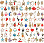 SANNIX 110pcs Assorted Gold Plated Enamel Pendants Necklace Bracelet Charms by SANNIX