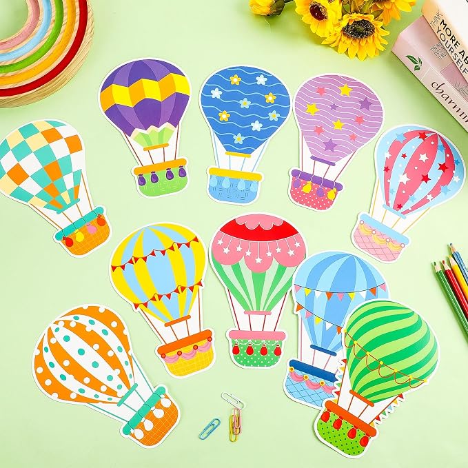 AUGSUN 60 Pcs Hot Air Balloon Bulletin Board Decorations Back to School - Image 7