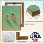 HomeifHue Summer Coastal Swimmers Canvas Print Two Women Swimming in Turquoise - Image 4