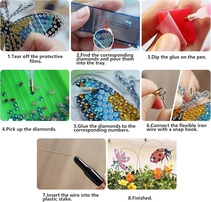 SWATOM 10PCS Diamond Art Kits for Adults for Garden Decor - Image 7