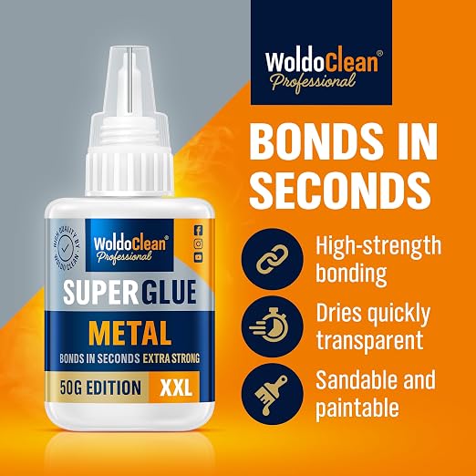 WoldoClean Metal Super Glue 50g Extra Strong Adhesive | Heavy Duty Waterproof - Image 2