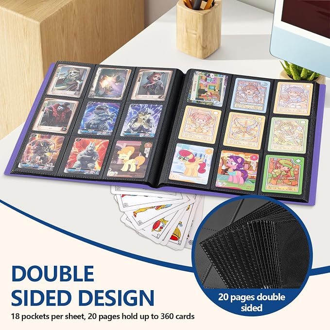 Card Binder, EDUDIIU 9 Pockets Premium Trading Card Binders, Cards Collection - Image 3