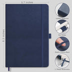 RETTACY Dotted Journal Notebook, 192 Pages, A5 Medium Size | Leather Hardcover - Image 2