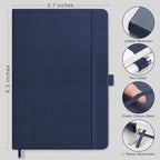 RETTACY Lined Journal Notebook, 192 Numbered Pages, A5 Size | Leather Hardcover - Image 2