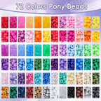 QUEFE 72 Colors 3000pcs Pony Beads Bracelet Making Kit - Image 3