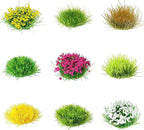 Potanro 126pcs Static Grass Tufts and Miniature Flowers Cluster by Potanro