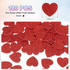 MECCANIXITY 180Pcs Glitter Foam Stickers 1 Inch Self-Adhesive Sparkly - Image 2