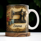 Personalized Classic Sewing Machine Design Coffee Mug, Ceramic Sewing Mug - Image 7