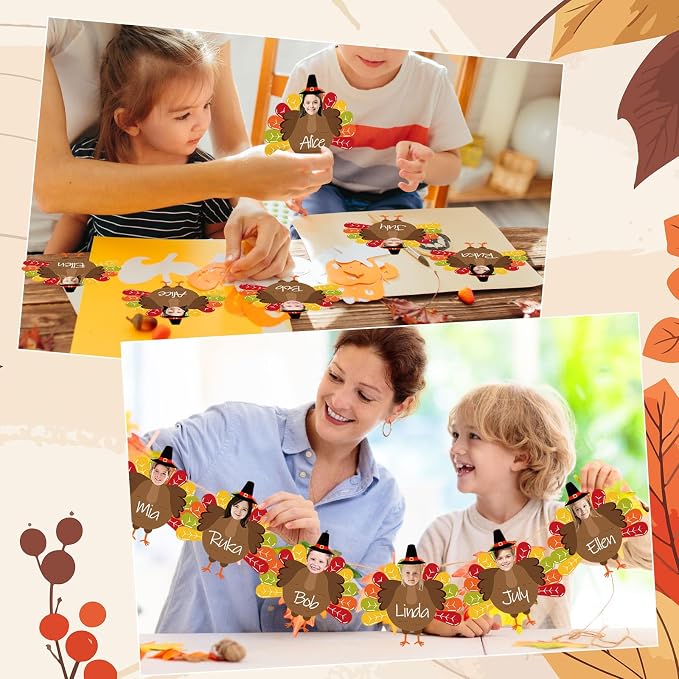 FYSUIMU 50 Sets Fall Thanksgiving Turkey DIY Cutouts Turkey and Hat Cut-Outs - Image 7