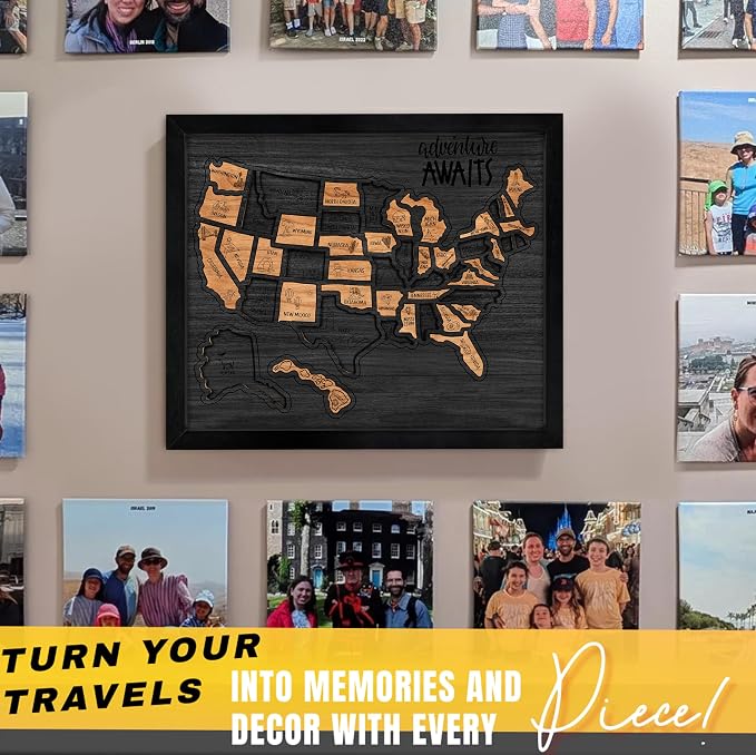 flinelife USA Landmarks Travel Map, Wooden USA Map Puzzle - Image 4