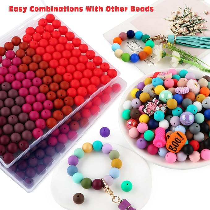 150Pcs Silicone Beads 15mm Mix Color, Bulk Silicone Beads 15mm - Image 5