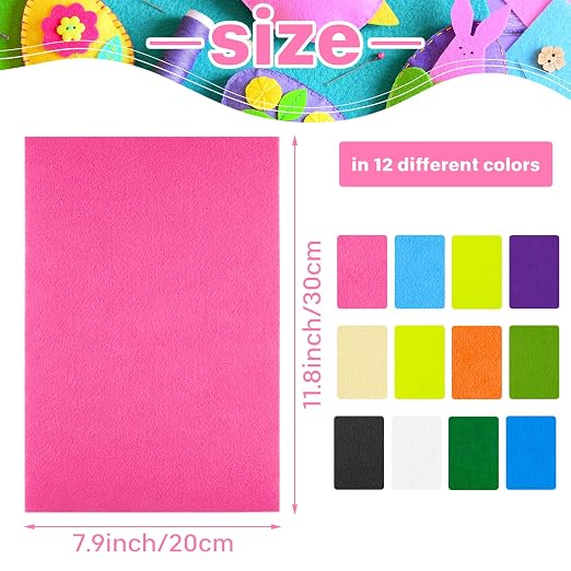 Morcheiong 12 Pcs Self Adhesive Felt Sheet Soft Felt Sheets - Image 2