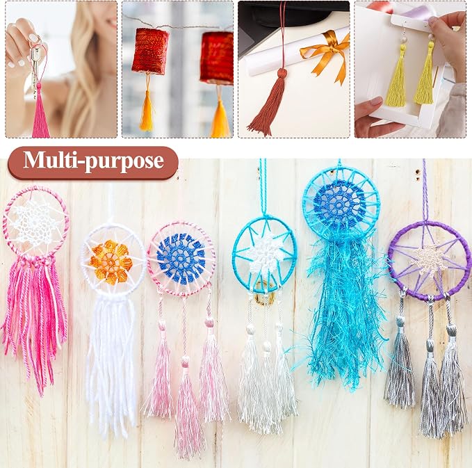 NACHLYNN 120 Pcs Bookmark Tassels Bulk 13cm/5 Inch Silky Handmade Soft Craft - Image 5