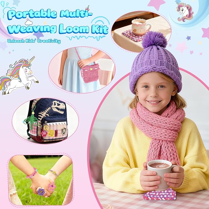 6-in-1 Friendship Bracelet Making Kit, Weaving Loom Kit Toys, 500+ Pcs Craft - Image 8