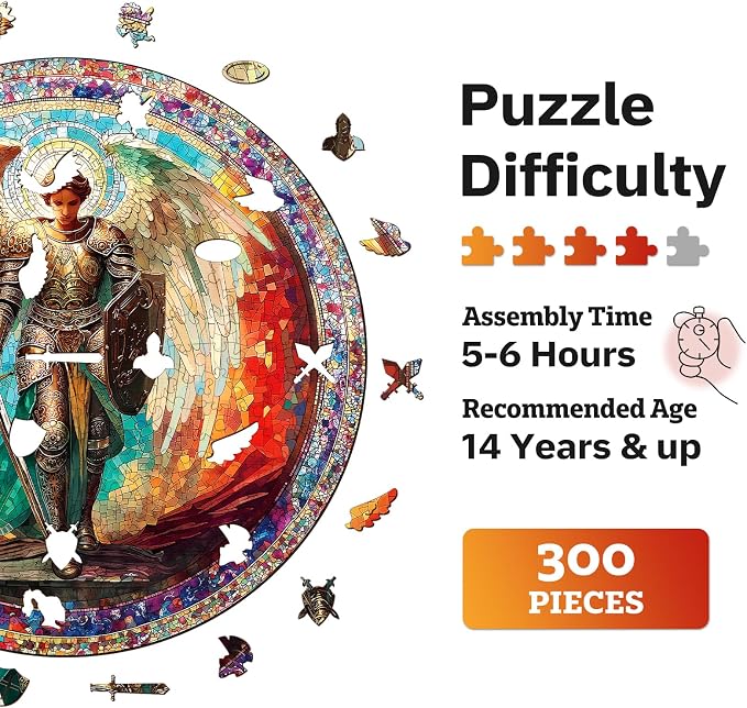 Jigfoxy Wooden Puzzles for Adults, Archangel Michael Wood Puzzles Adult - Image 4