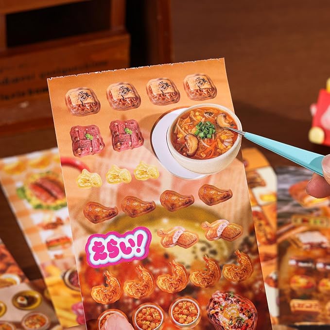 Girl's Japanese Retro Sticker Book, Food and Daily Life Theme - Image 5