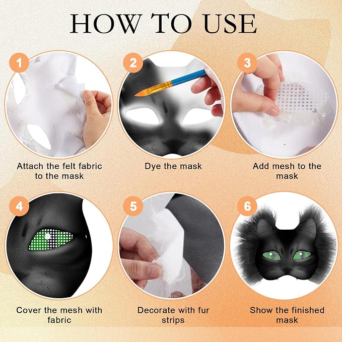 Seenelling DIY Therian Mask Kit Blank Cat Mask - Image 6