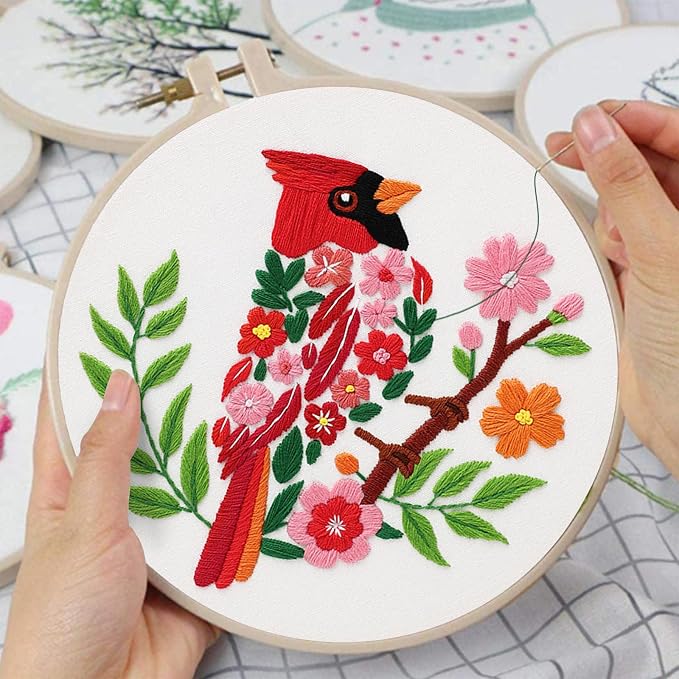 Louise Maelys Cardinal Embroidery Kit, Cross Stitch Kit - Image 4