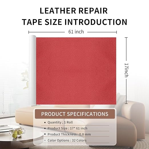 Leather Repair Patch Tape, Car Seat, Vinyl Leather Repair Kit - Image 2
