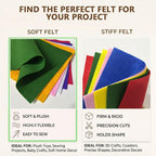 Soft Grey Felt Fabric Sheets for Crafts, 8 x 12 Inch Felt Squares, Patchwork - Image 3