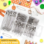 Huhuhero 160Pcs Safety Pins, Large & Small Safety Pins - Image 6