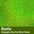 Renfio Holographic Ultra Fine Glitter Powder Metallic Resin Glitter 2.11 Oz PET - Image 2