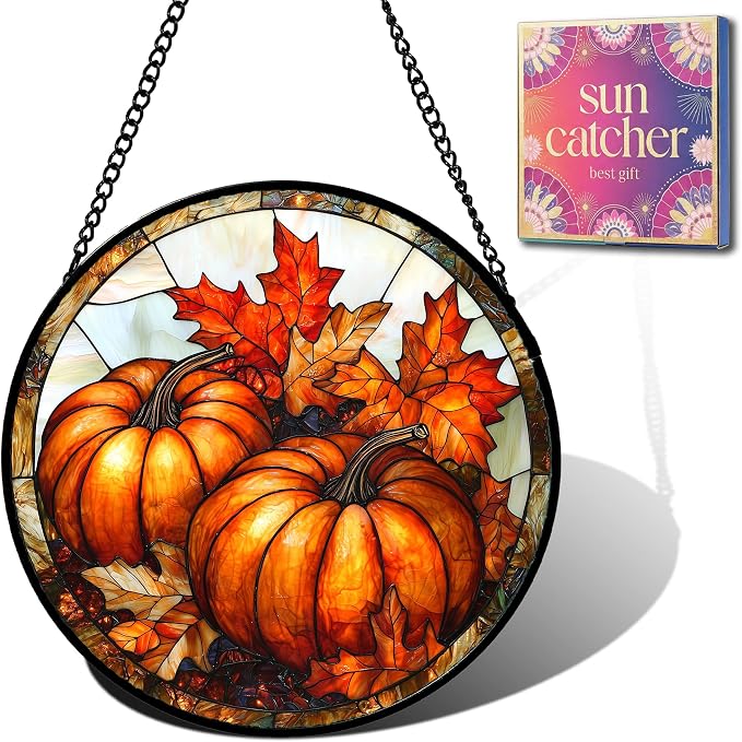 Pumpkin Maple Leaves Acrylic Suncatchers by Unknown