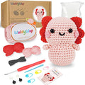 WaldyWop Crochet Kit for Beginners Adults, Wobbles Crochet Animal Kit, Complete by WaldyWop