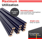 GRAPHITE Hard Lead Carpenter Pencil #2 Lumber Pencil Pack of 12 PCS - Image 3