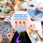 162 Pcs Paint Brushes Bulk, Round Flat Tip Acrylic Paint Brushes Set - Image 5