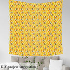 Feelyou Bees and Flowers Upholstery Fabric by The Yard, Garden Cute Bee - Image 3