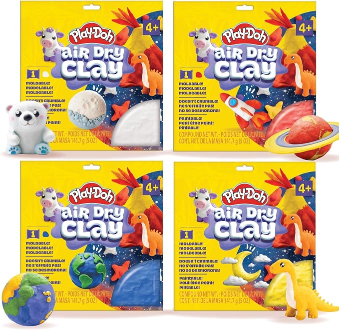 Play-Doh Air Dry Clay Bundle, 4 Squishy Air-Dry Clays in 4 Colors, Arts and by Unknown