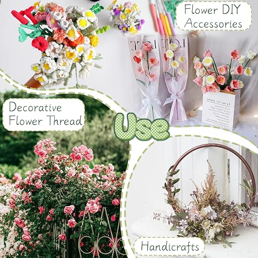 100 Pcs Floral Stems Wire for Paper Flower, 14 Inch 2 Gauge Dark Green Floral - Image 5
