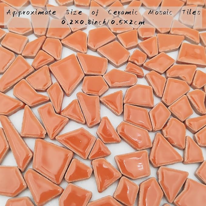 200g Ceramic Mosaic Tiles for Crafts, Irregular Stained Ceramic 0.2"x0.8" - Image 5