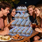 YestBuy 4 Tier Acrylic Cupcake Stand Afternoon Tea Cake Stand Large Cupcake - Image 3