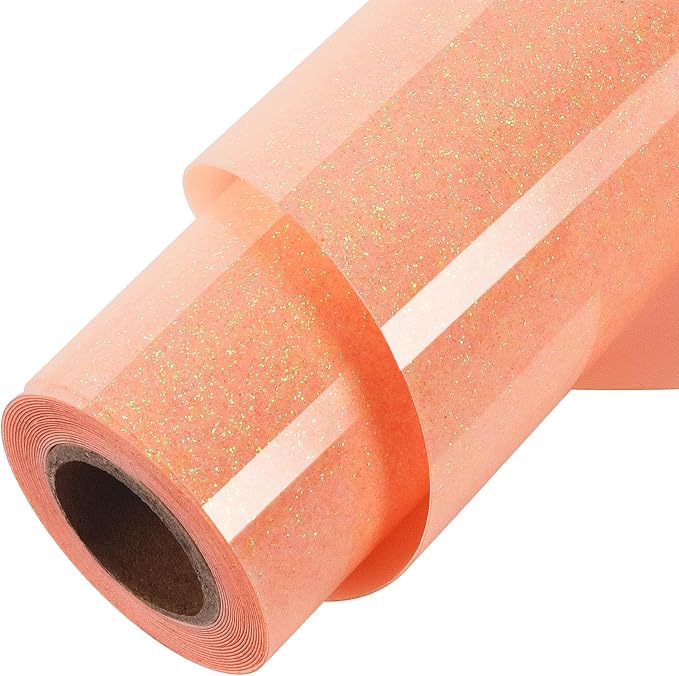 TORC Orange Pink Glitter HTV Heat Transfer Vinyl HTV Rolls by TORC