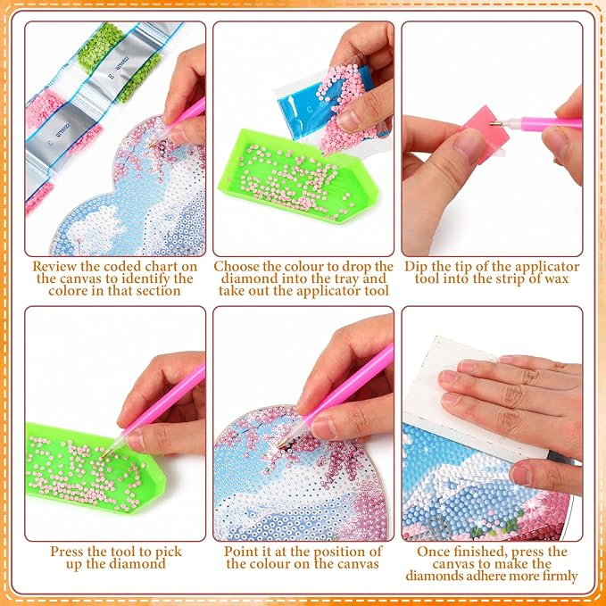 Cinnvoice 12 Pcs Summer Seasonal Diamond Art Hanging Ornament Kit - Image 3